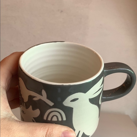 Gray Ceramic Mug with Rabbit Design - Picture 4 of 8
